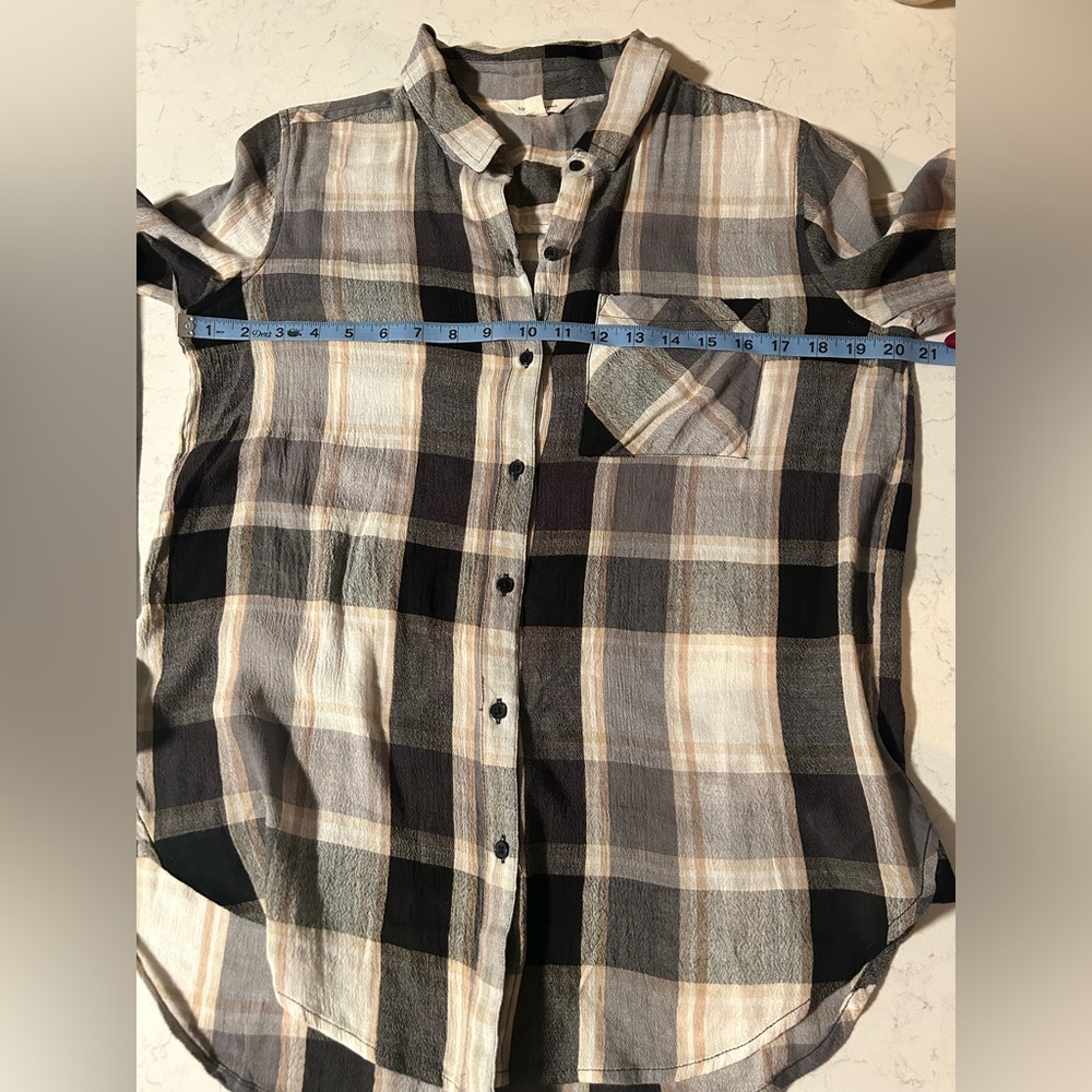 Like New Lucky Brand Plaid Button Down Shirt Size S (M/L Fit) - Picture 6 of 10